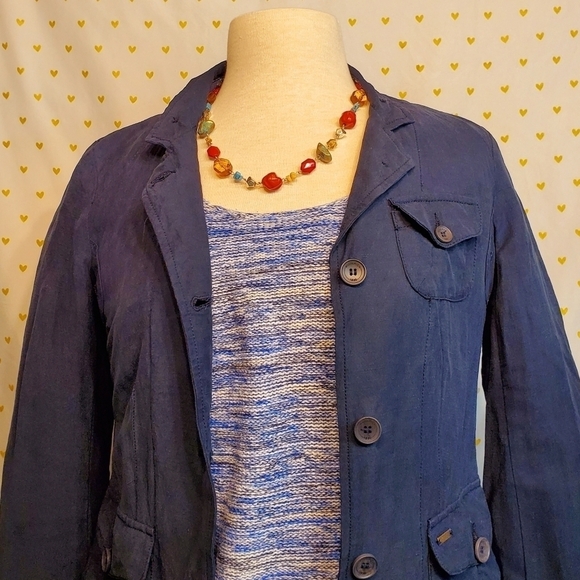 Gap Blue Marled Knit Chunky Slouch Sweater - Picture 2 of 8